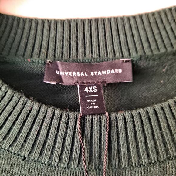 NWT Universal Standard Eco Relaxed Core Sweater Crewneck Green Women's Size 00 - Picture 5 of 8
